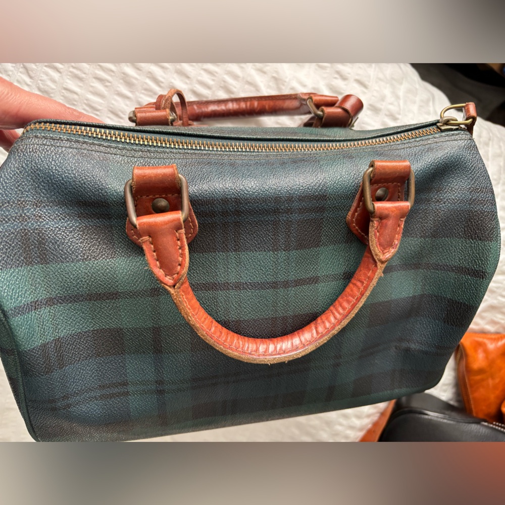 Vintage Polo Ralph Lauren Plaid Boston Satchel Handbag - Picture 3 of 15